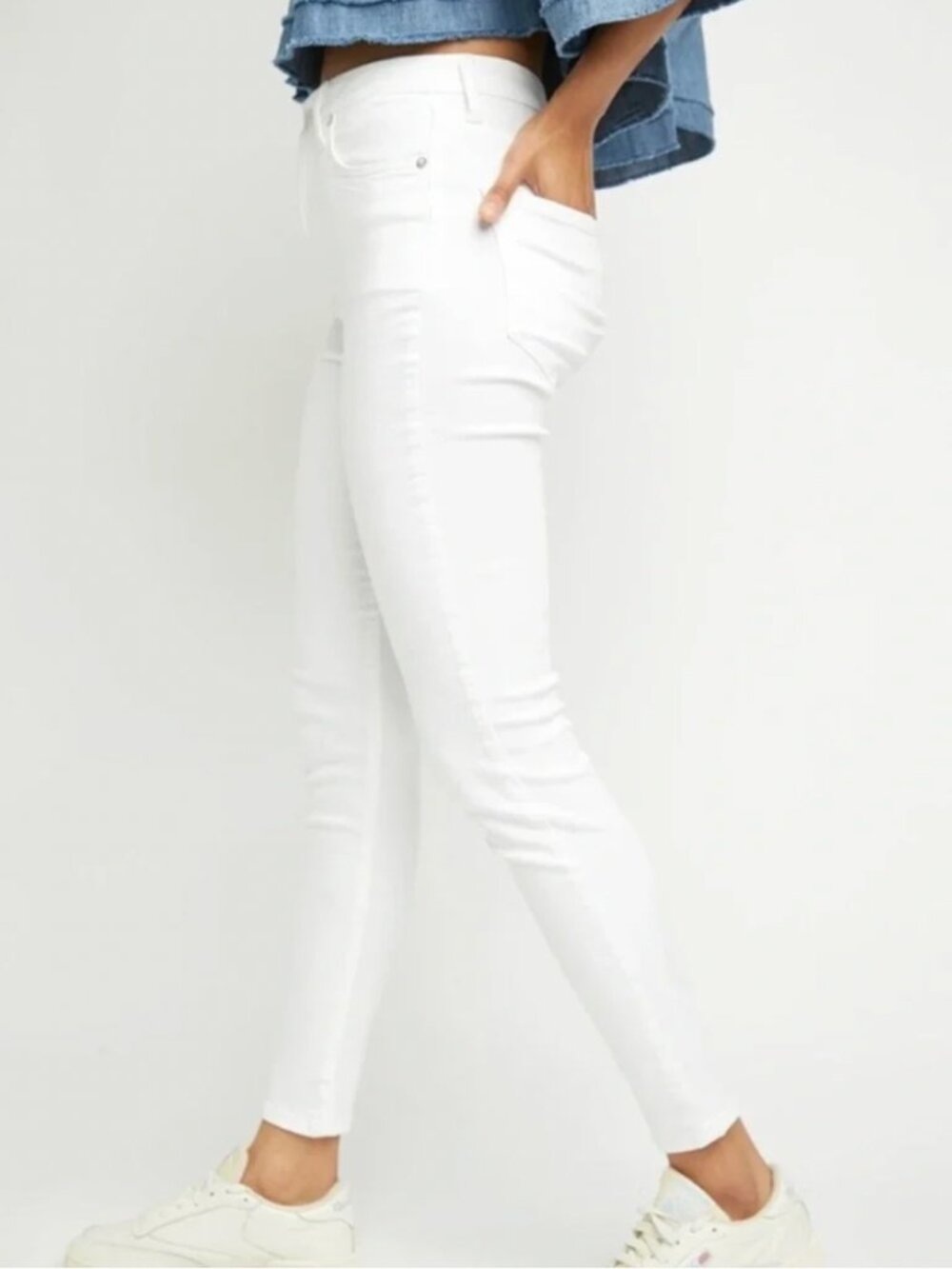 🆕 Free People Hi Rise Skinny Jeans in White Sz 27